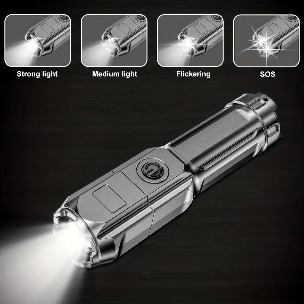 Lampe torche LED rechargeable puissante – USB, zoom, étanche