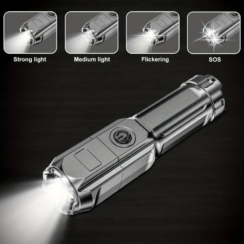Lampe torche LED rechargeable puissante – USB, zoom, étanche