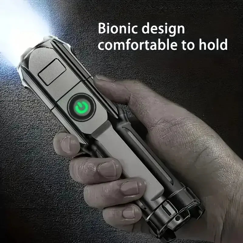 Lampe torche LED rechargeable puissante – USB, zoom, étanche